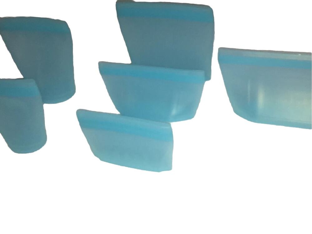 Reusable Silicone Food Storage Bags Upgrade 2nd Gen 6 Pack Airtight Containers